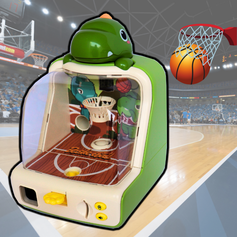 Mini Máquina de Basquete Jogo de Mesa Eletrônico Placar Digital Som Fliperama Verde, Brinquedo Jogo de Basquete Arcade de Dedo Eletrônico Som Música Luzes, Jogo Quadra de Basquete Infantil,