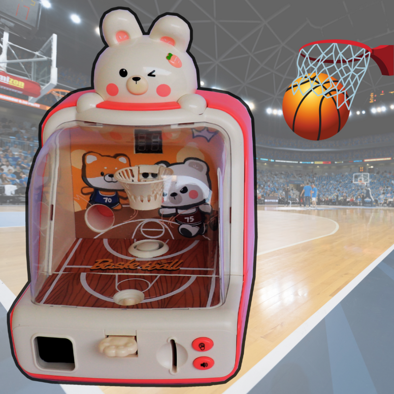 Mini Máquina de Basquete Jogo de Mesa Eletrônico Placar Digital Som Fliperama Verde, Brinquedo Jogo de Basquete Arcade de Dedo Eletrônico Som Música Luzes, Jogo Quadra de Basquete Infantil,