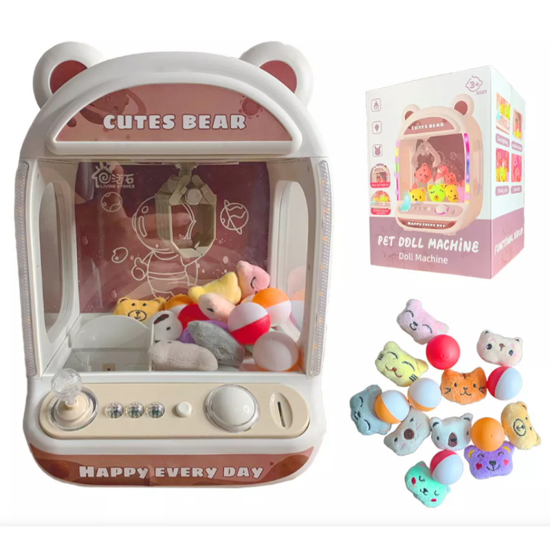 Mini Máquina De Pegar Ursinhos Branca, Máquina De Pegar Bichinhos De Pelúcia, Máquina De Garra Infantil, Mini Máquina De Pegar Pelúcia Com Luzes, Máquina De Pegar Ursinhos De Brinquedo