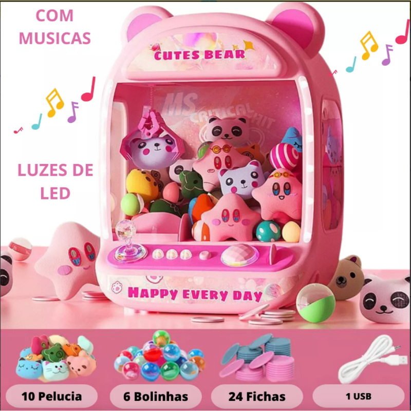 Mini Máquina De Pegar Ursinhos Branca, Máquina De Pegar Bichinhos De Pelúcia, Máquina De Garra Infantil, Mini Máquina De Pegar Pelúcia Com Luzes, Máquina De Pegar Ursinhos De Brinquedo