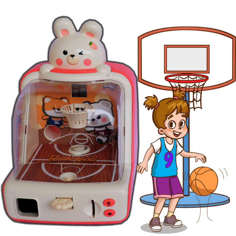 Mini Máquina de Basquete Jogo de Mesa Eletrônico Placar Digital Som Fliperama Verde, Brinquedo Jogo de Basquete Arcade de Dedo Eletrônico Som Música Luzes, Jogo Quadra de Basquete Infantil,