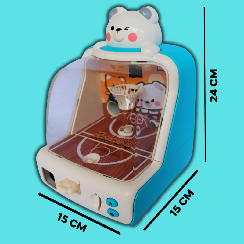 Mini Máquina de Basquete Jogo de Mesa Eletrônico Placar Digital Som Fliperama Verde, Brinquedo Jogo de Basquete Arcade de Dedo Eletrônico Som Música Luzes, Jogo Quadra de Basquete Infantil,