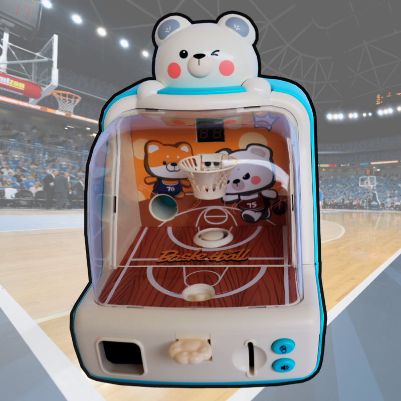 Mini Máquina de Basquete Jogo de Mesa Eletrônico Placar Digital Som Fliperama Verde, Brinquedo Jogo de Basquete Arcade de Dedo Eletrônico Som Música Luzes, Jogo Quadra de Basquete Infantil,