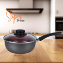 Super Jogo De Panelas Dona Chefa  Elegan 20 peças Prime Rosê Anti Aderente Tampa de Vidro Com Espátulas Utensílios De Silicone