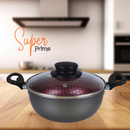 Super Jogo De Panelas Dona Chefa  Elegan 20 peças Prime Rosê Anti Aderente Tampa de Vidro Com Espátulas Utensílios De Silicone