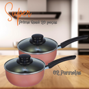 Super Jogo De Panelas Dona Chefa  Elegan 20 peças Prime Rosa Anti Aderente Tampa de Vidro Com Espátulas Utensílios De Silicone