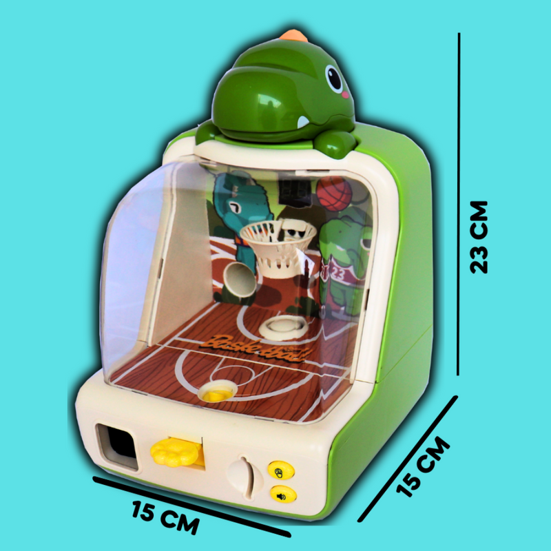 Mini Máquina de Basquete Jogo de Mesa Eletrônico Placar Digital Som Fliperama Verde, Brinquedo Jogo de Basquete Arcade de Dedo Eletrônico Som Música Luzes, Jogo Quadra de Basquete Infantil,