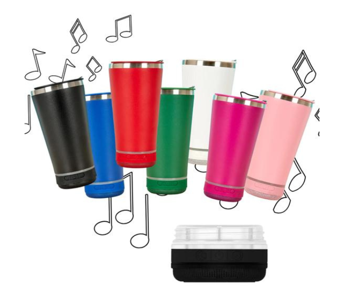 Copo Térmico Tipo Stanley com Caixa de Som Bluetooth Led e Abridor