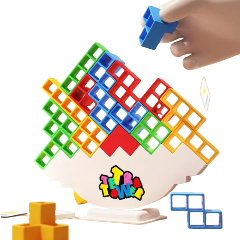 Jogo Tetra Tower Balance com Blocos de construção e empilhamento Quebra-cabeça Placa de montagem Tijolos Brinquedos educativos para crianças