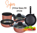 Conjunto de panelas Elegan 8 peças tampa de vidro anti aderente Rosê