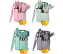 Kit Utensílios De Cozinha Com 19 Peças Em Silicone E Cabo Madeira