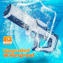 Pistola de água elétrica para adultos e crianças, jato potente, sucção automática de água, jatos de água, brinquedo de praia para o verão, excelente presente para crianças