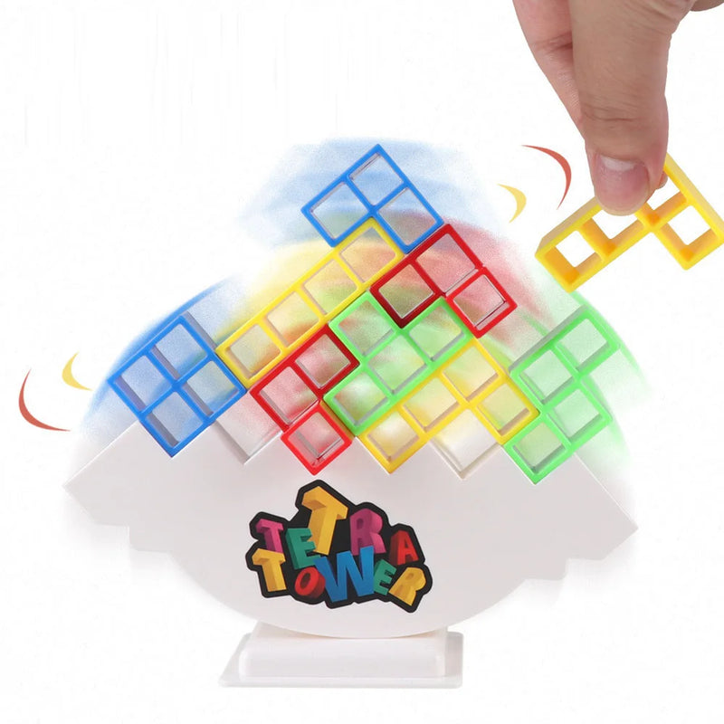 Jogo Tetra Tower Balance com Blocos de construção e empilhamento Quebra-cabeça Placa de montagem Tijolos Brinquedos educativos para crianças