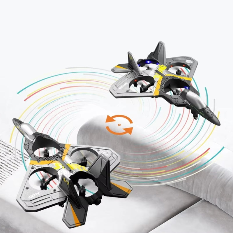 Avião Drone de Controle Remoto de Brinquedo Aircraft com 4 Hélices: Alta Performance, Estabilidade e Diversão ao Ar Livre – Ideal para Voos de Longo Alcance e Manobras Aéreas