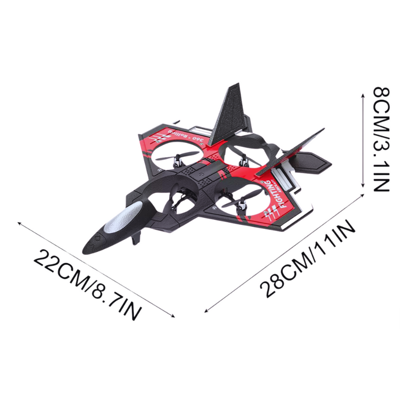 Avião Drone de Controle Remoto de Brinquedo Aircraft com 4 Hélices: Alta Performance, Estabilidade e Diversão ao Ar Livre – Ideal para Voos de Longo Alcance e Manobras Aéreas