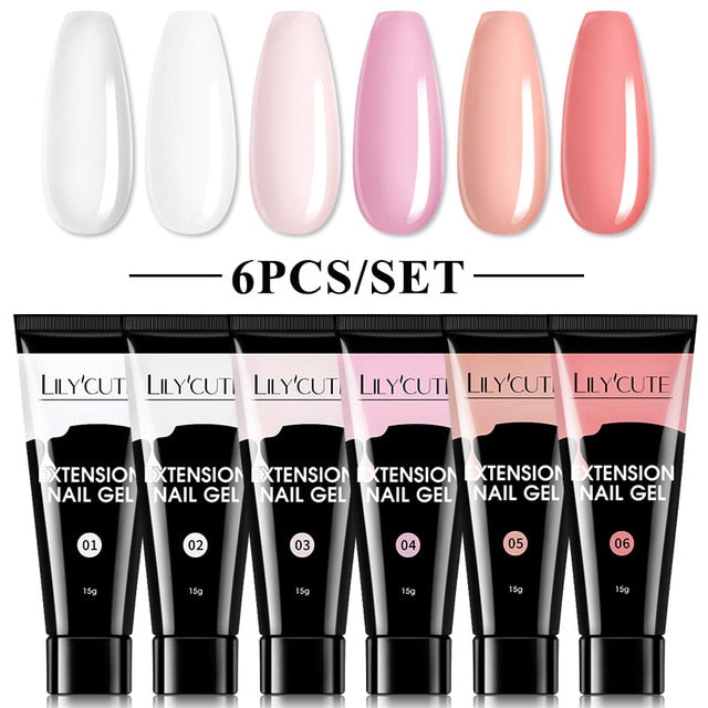 KIT POLYGEL- Extensões de Unhas Nail Extension Gel Set