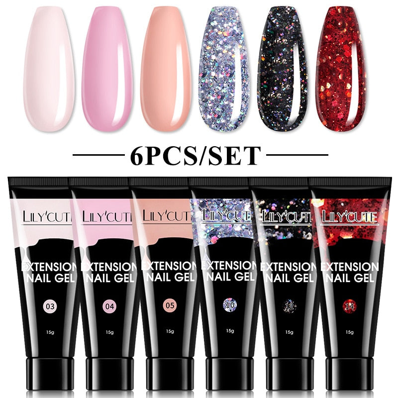 KIT POLYGEL- Extensões de Unhas Nail Extension Gel Set