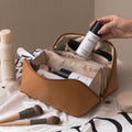 Bolsa de cosméticos BasiKee organizadora de maquiagem portátil de grande capacidade.