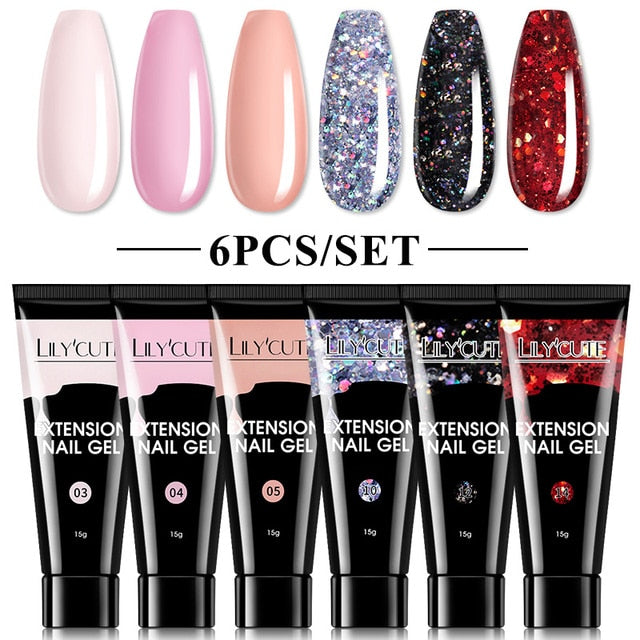 KIT POLYGEL- Extensões de Unhas Nail Extension Gel Set