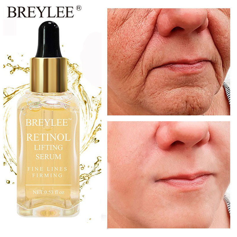 Breylee BasiKee retinol colágeno essência remove rugas anti envelhecimento rosto cuidados com a pele desaparecer linhas de expressão 100% natural.
