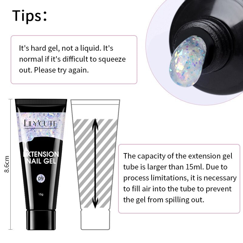 KIT POLYGEL- Extensões de Unhas Nail Extension Gel Set